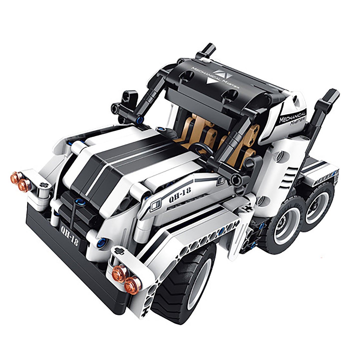 2in1 RC Vehicle Building Bricks Set, Off-road Truck & Container Tractor