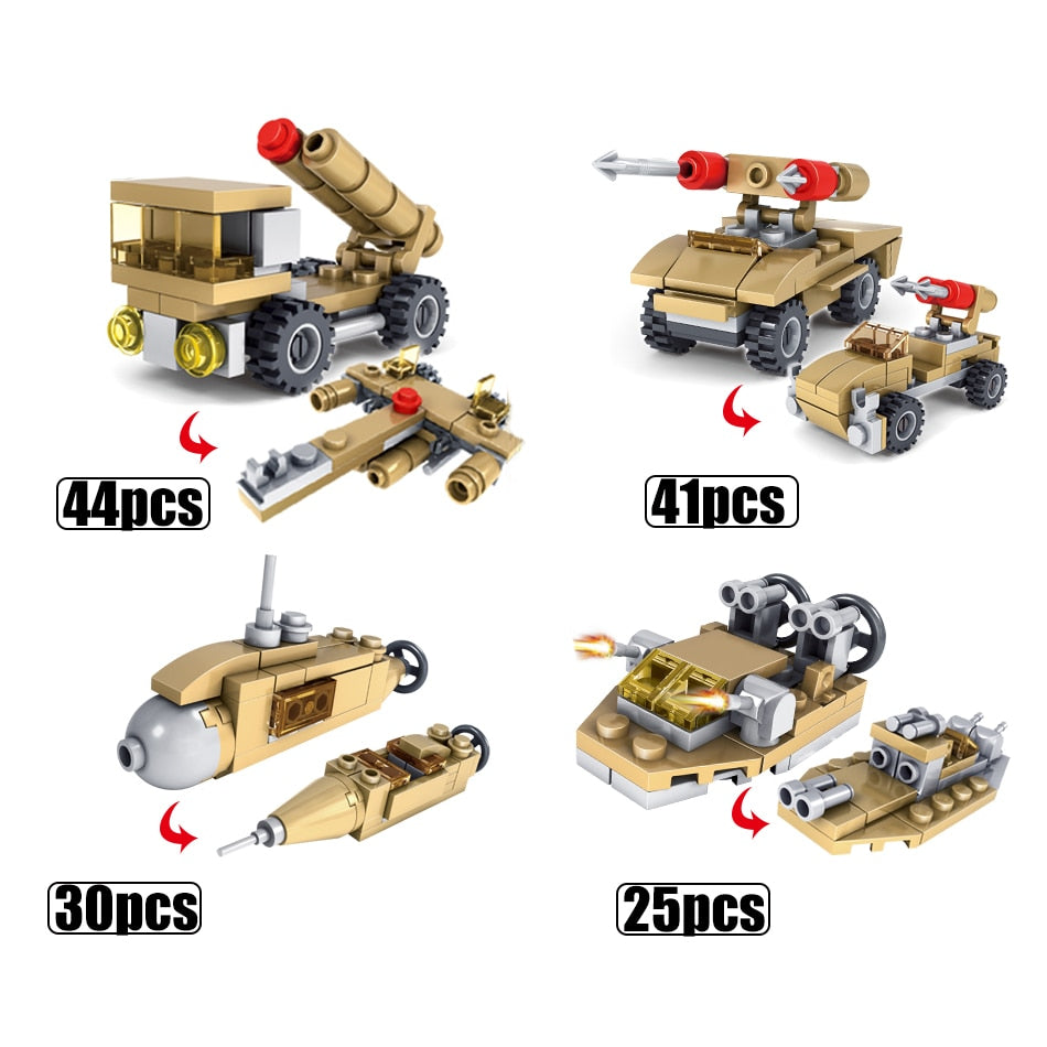 Kazi 16in1 Military Tank Building Blocks Set 544PCS