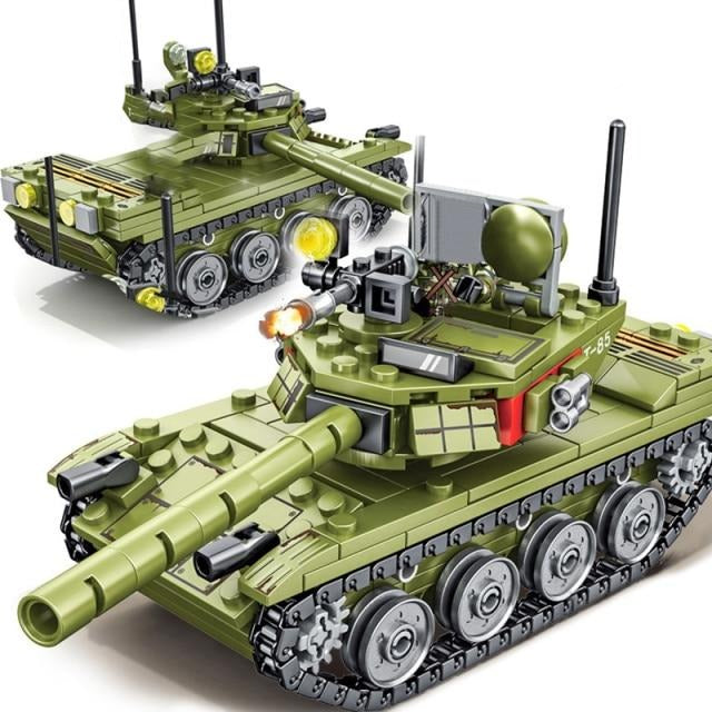 Military Tanks, JeepWranger, Trucks and Missile Vehicles Building Bricks Toy Set by Sembo Blocks (16 Different Styles)