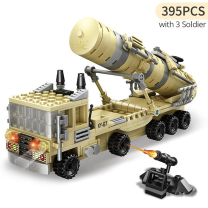 Military Army Artillery Radar Car Missile Truck Building Blocks Set
