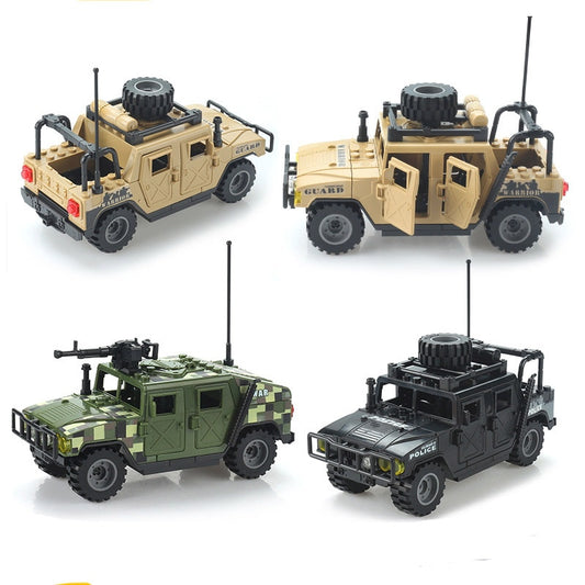 Military Army Hummer Car Building Blocks Toy Set, 2 Styles Options Each Color