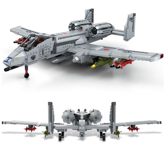 US Army A-10 Attack Warthog Fighter Jet, Military Airplane Building Blocks Toy Set 1050PCS