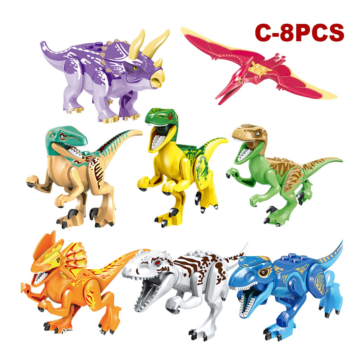 8PCS Mini Dinosaurs Building Toys for Kids (9 Styles)