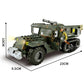 WW2 Military Half-Track Armored Truck Vehicle Building Blocks Toy Set 499PCS