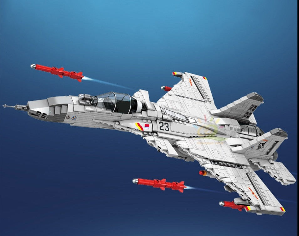 J-15 Shipborne Fighter Jet Airplane Building Blocks Toy Set for Kids 1186PCS