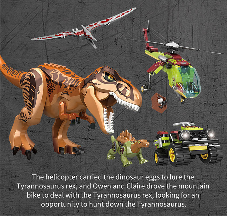 Jurassic Dinosaurs Building Blocks Toy with Helicopter, ATV 319PCS –  BricksToyz