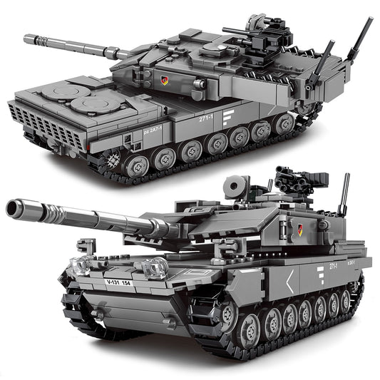 WW2/WWII German Leopard 2A7+ Main Battle Tank Building Blocks Toys Set