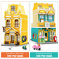 European City Street View Cafe Shop & Bookstore Building Blocks Toy Set w LED Light