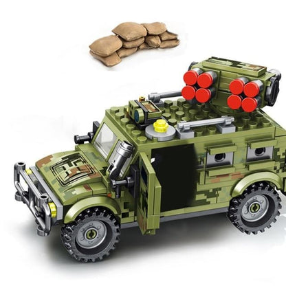 Military Tanks, JeepWranger, Trucks and Missile Vehicles Building Bricks Toy Set by Sembo Blocks (16 Different Styles)