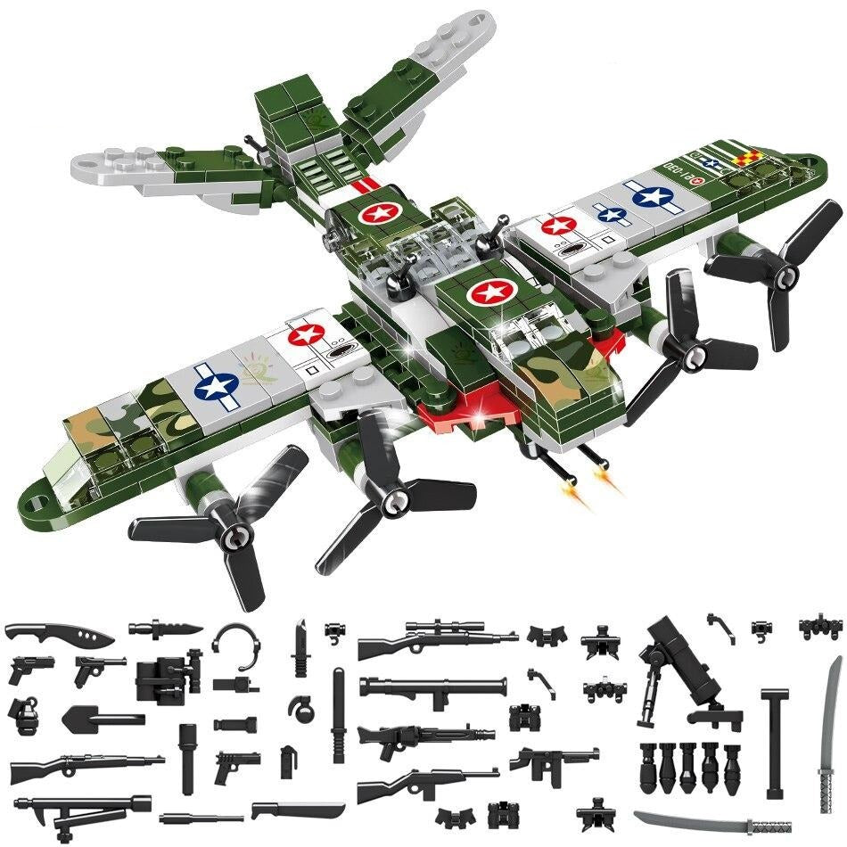 8in1 WW2 Combat Airplane Building Blocks Plane Models 423PCS