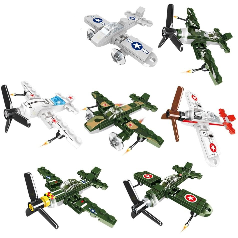 8in1 WW2 Combat Airplane Building Blocks Plane Models 423PCS