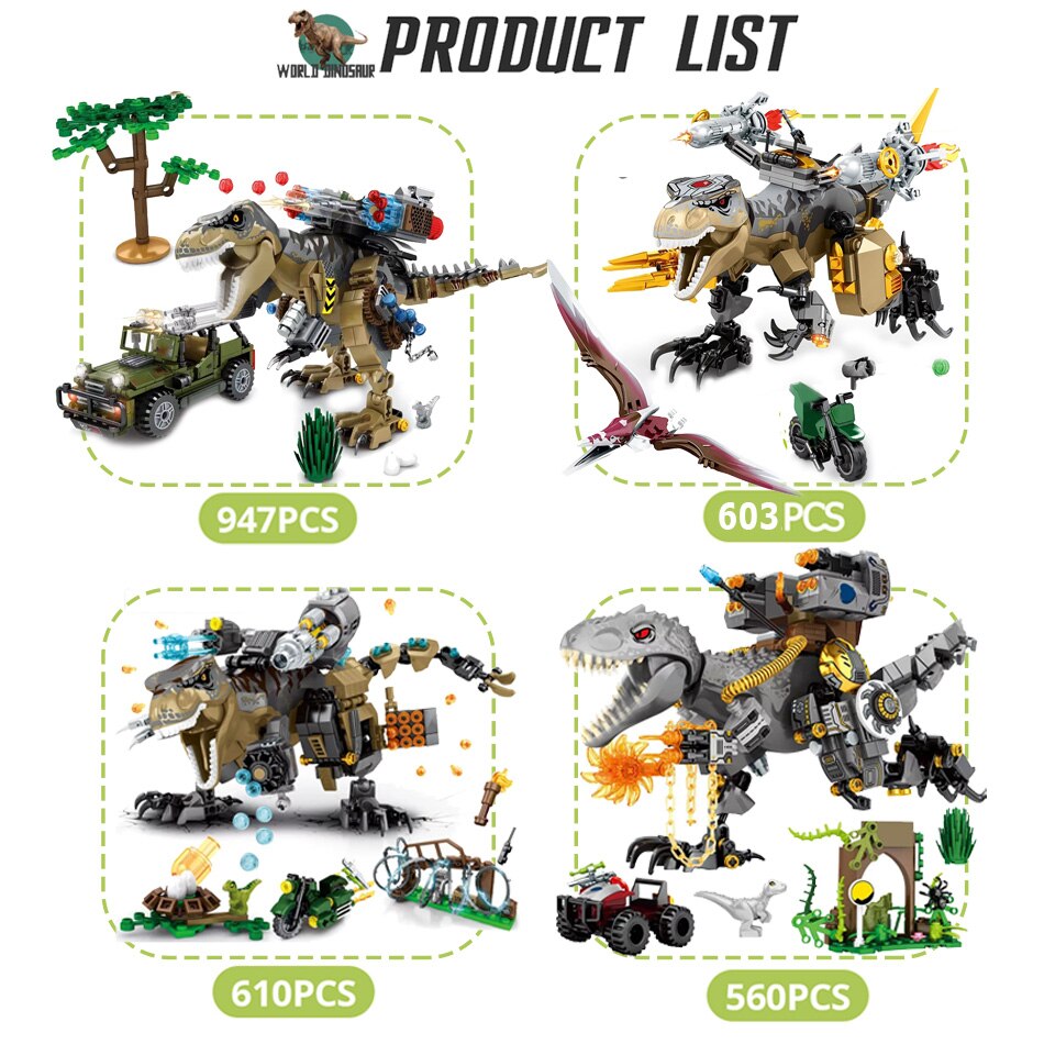 Jurassic Dinosaurs Reload Tyrannosaurus Rex Building Blocks Toy Sets (4 Styles)