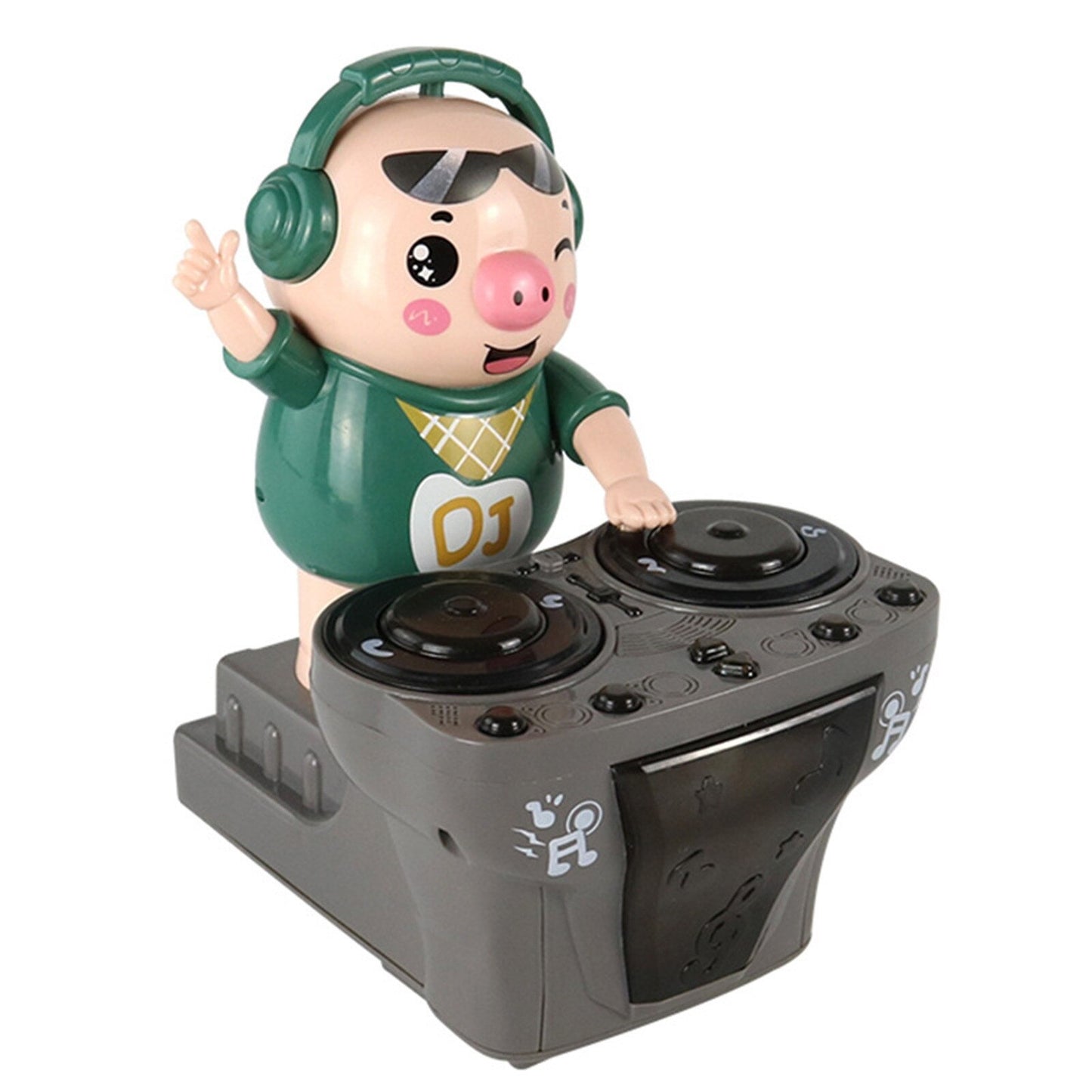 The Cool Funny DJ Piggy Toy with Light and Music, Novelty Toys for Kids