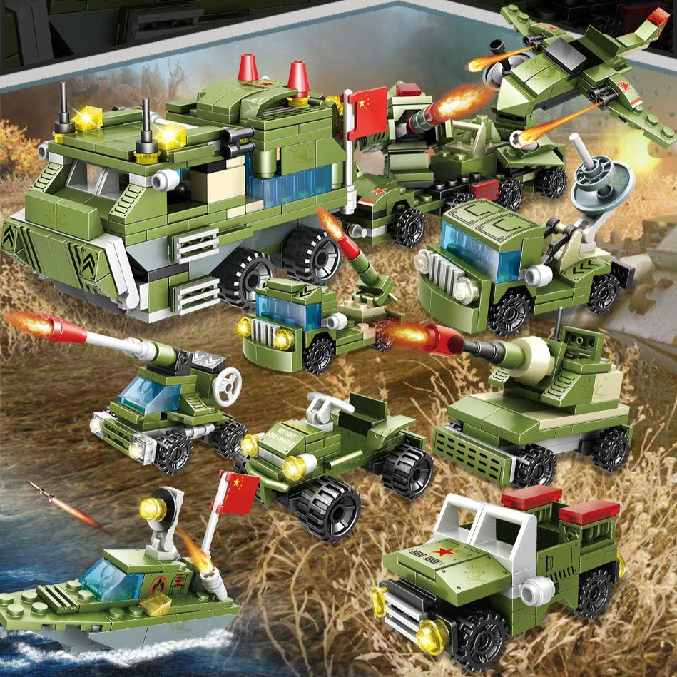 Military Army Truck & Vehicles 8in1 building blocks set 407PCS