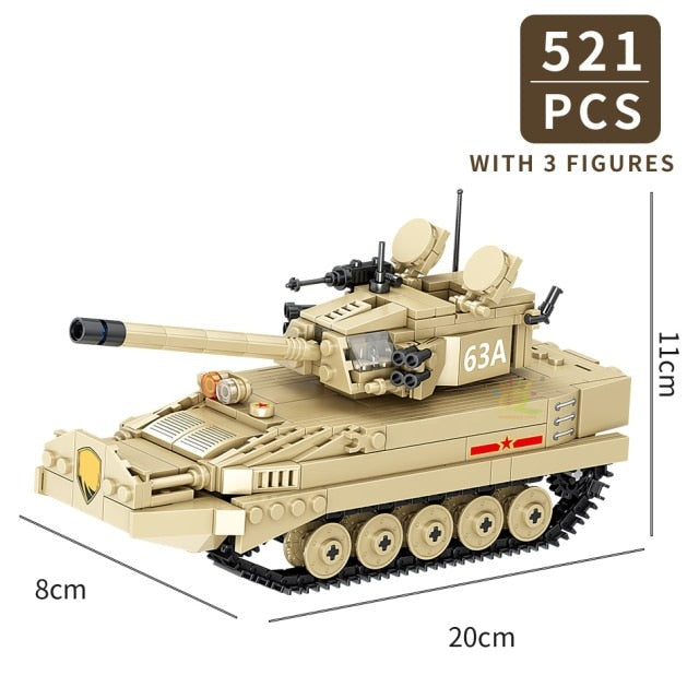 Military Army Vehicles Truck Tank Airplane Missile Carrier Building Sets (6 Styles)